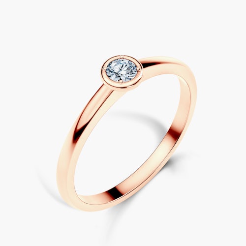 Pierścionek zaręczynowy SAVICKI: różowe złoto, diament